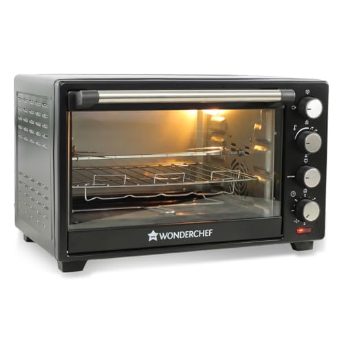 Wonderchef Oven Toaster Griller (Otg) – 40 Litres, Black – With Rotisserie,Auto-Shut Off, Heat-Resistant Tempered Glass, Multi-Stage Heat Selection | | Bake, Grill, Roast | Easy Clean