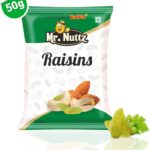 Mr.Nuttz Premium Green Raisins (Kishmish) 50G Seedless Dry Fruits – Raisins(50 G)