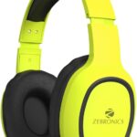 Zebronics Zeb- Thunder, With 60H Backup, Bt V5.3, Gaming Mode, Enc, Aux, Msd, Dual Pairing Bluetooth & Wired(Neon Yellow, On The Ear)