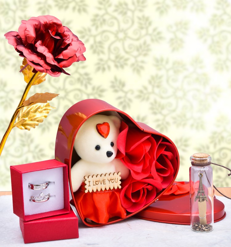 The Click India Message Pills, Soft Toy, Artificial Flower, Jewellery Gift Set