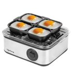 Lifelong 2-In1 Egg Boiler And Poacher 500-Watt (Black), Boil 8 Eggs, Poach 4 Eggs, Easy To Clean| 3 Boiling Modes, Stainless Steel Body And Heating Plate, Automatic Turn-Off