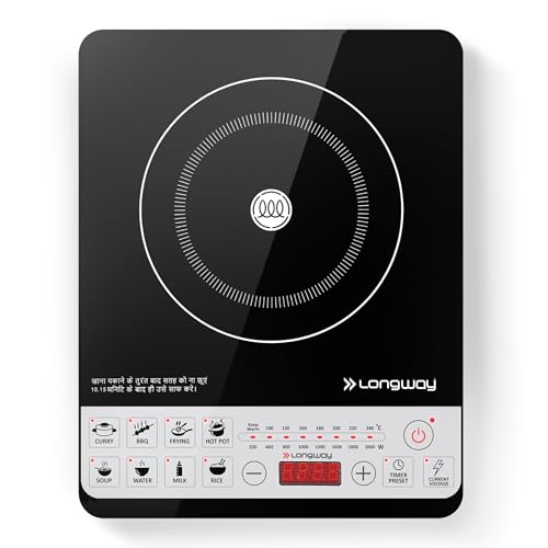 Longway Cruiser Ic 2000 Watt Induction Cooktop With Auto Shut-Off & Over-Heat Protection With 8 Cooking Mode & Bis Approved | 1-Year Warranty | (Black)