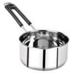 Aadhik Stainless Steel Sauce Pan, Tea Pan, Milk Pan Heavy Guage 1.5 Litre (Induction And Gas Stove Friendly), Silver