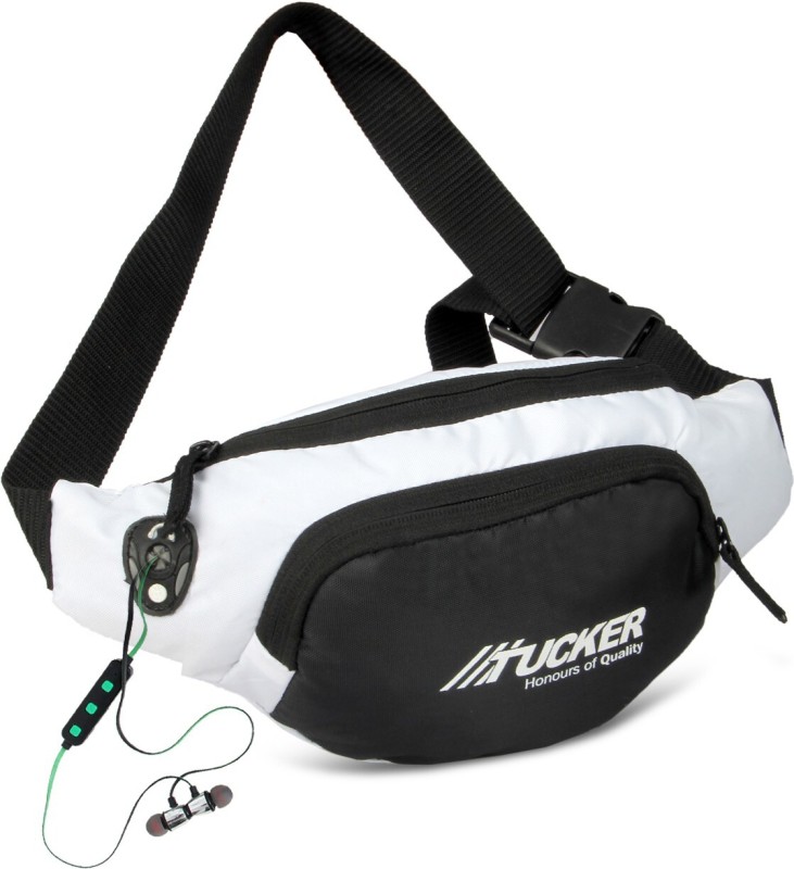 Tucker Waist Bag For Men Women, Stylish Chest, Fanny Pouch, Belt Sport Bag Waist Bag(Black, White)