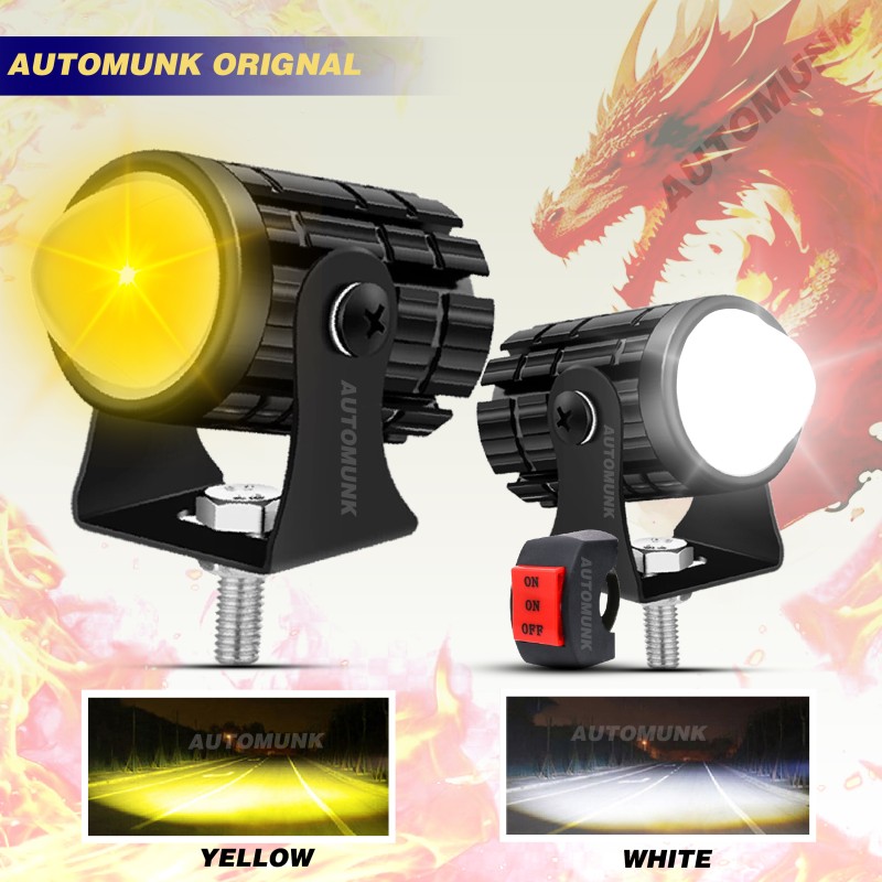 Automunk Fog Light X1 Fog Lamp Car, Motorbike, Truck, Van Led (12 V, 20 W)(Universal For Bike, Universal For Car, Pack Of 2)