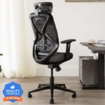 Carlton London Atlas Mesh Office Adjustable Arm Chair(Black, Knock Down)