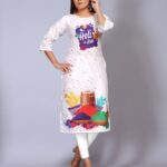 Riaana Women Printed Straight Kurta(Multicolor)