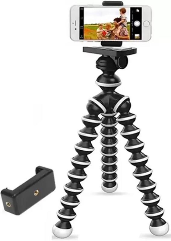 Tygot 13 Inch Flexible Gorillapod Tripod With Mobile Attachment For Dslr, Action Cameras & Smartphones Tripod, Tripod Kit(Black/White, Supports Up To 1 Kg)