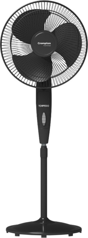 Crompton Highspeed Torpedo 400 Mm 3 Blade Pedestal Fan(Black | Pack Of 1)