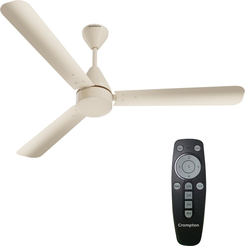 Crompton Energion Hyperjet 5 Star 1200 Mm 3 Blade Ceiling Fan(Bldc Motor With Remote | Ivory | Pack Of 1)