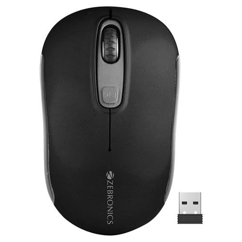 Zebronics Dash Pro 2.4Ghz Wireless Mouse, Upto 1600 Dpi, 3 Level Dpi, High Precision, Power Saving Mode, Comfortable & Lightweight, For Mac | Laptop | Computer (Grey)