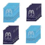 Ashtron Travel Shoe Bags, Portable Travel Shoe Tote Bags – Packing Organizers For Men And Women- Aqua Blue (12 Pcs) + Navy Blue (12 Pcs) – 24 Piece Jumbo Pack(Multicolor)
