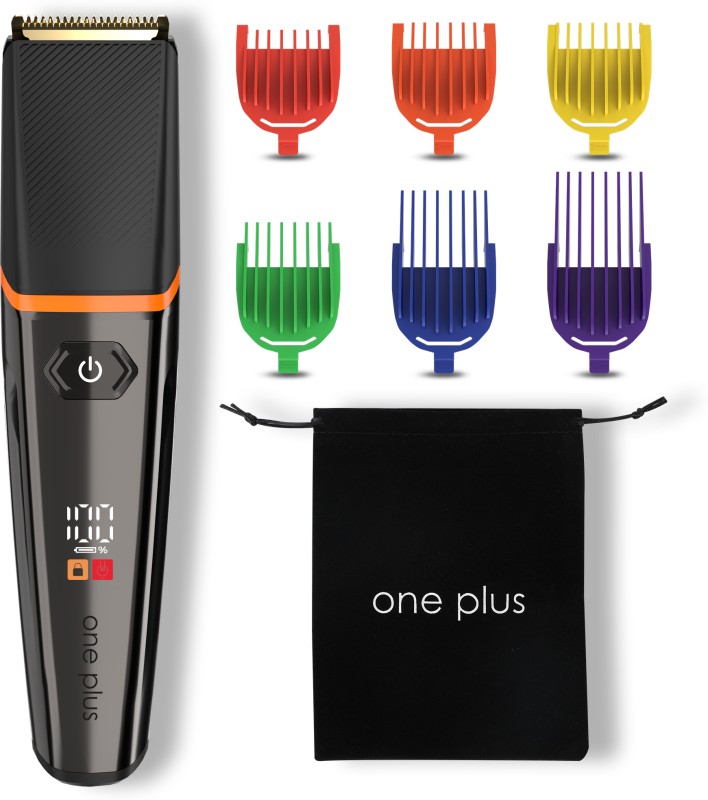 One Plus Op 17 Cordless Professional Hair Trimmer Titanium Coated Blade Waterproof Trimmer 120 Min  Runtime 12 Length Settings(Black)