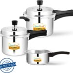 Greenchef Coral Combo 5 L, 3 L, 2 L Outer Lid Pressure Cooker(Aluminium)