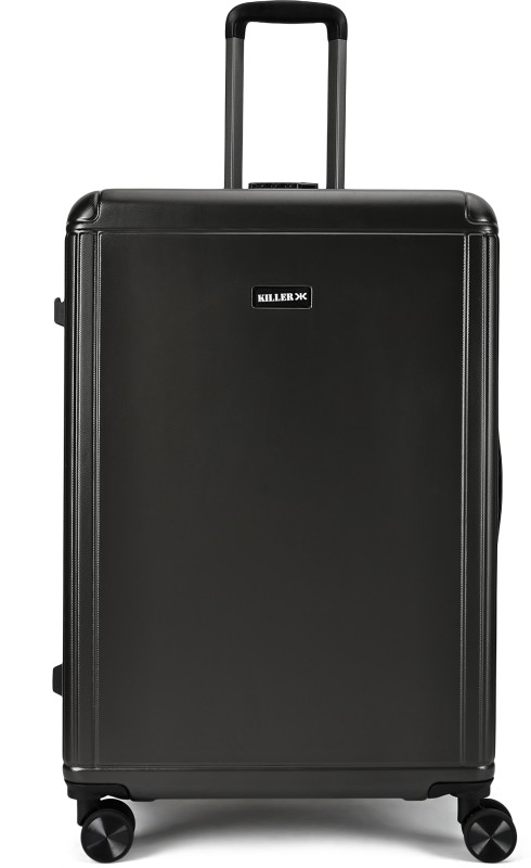 Killer Box-Light-Weight & Durable Polycarbonate Dark Grey-Hard Luggage Check-In Suitcase 8 Wheels – 28 Inch