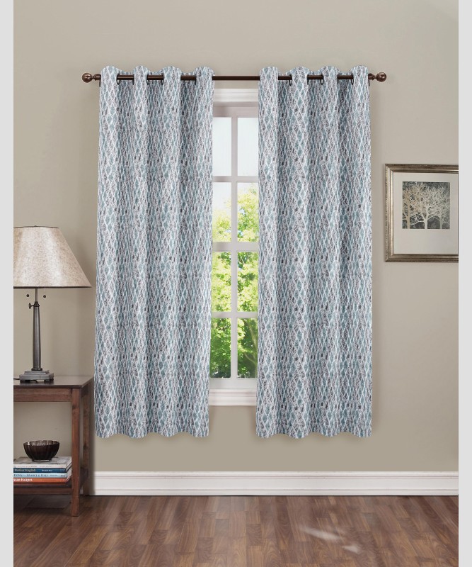 Carlton London 152 Cm (5 Ft) Polyester Room Darkening Window Curtain (Pack Of 2)(Checkered, Muticolor 28)