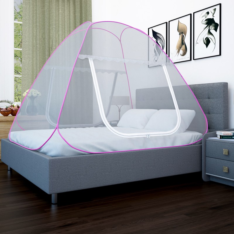Story@Home Polyester Adults Washable Mosquito Net Mosquito Net(Pink, Tent)