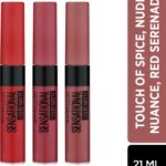 Maybelline New York Liquid Matte Po3(Touch Of Spice, Nude Nuance, Red Serenade, 21 Ml)