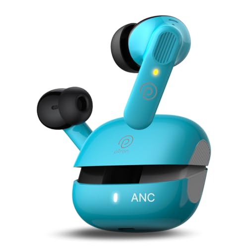 Ptron Zenbuds 1 V2 Anc Bluetooth In Ear Earbuds 32Db Quietsound Tech,13Mm Hyperdrivers With 4D Panaromic Audio,4 Quadpro Anc Mics,40Ms Low Latency Game/Music Modes,Bluetooth V5.3&Typec Charging(Blue)