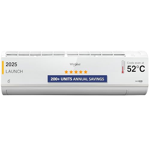 Whirlpool 1.5 Ton 5 Star, Magicool Inverter Split Ac (Magicool 15T 5S Inv Cnv S5K2Pp0, Copper, Convertible 4-In-1 Cooling Mode, Hd Filter White)
