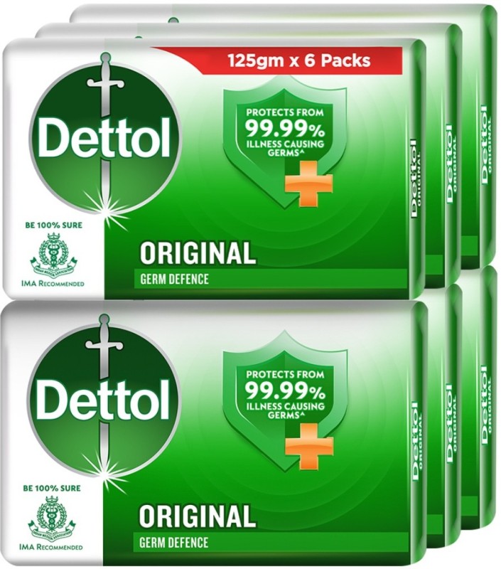 Dettol Original Germ Protection Bathing Soap(6 X 125 G)
