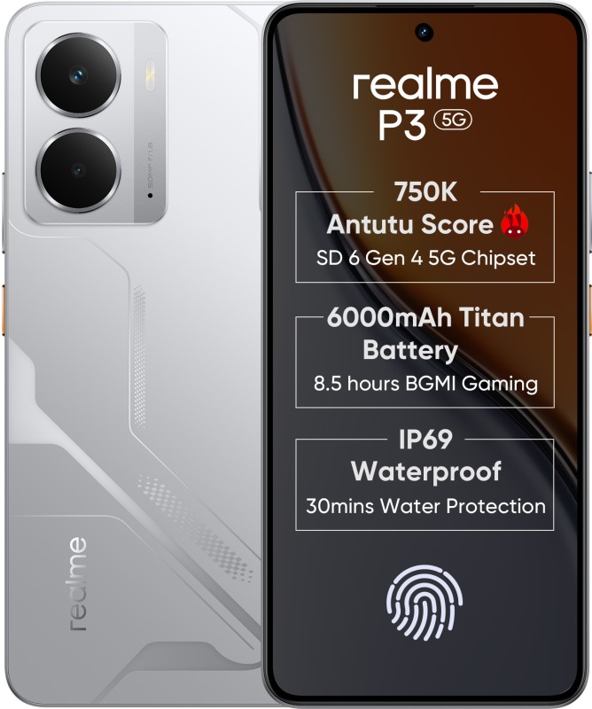 Realme P3 5G (Space Silver, 128 Gb)(6 Gb Ram)