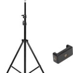 Tygot Lightweight & Portable 7 Feet Aluminum Alloy Studio Light Stand With Mobile Holder | For Videos | Portrait | Photography Lighting | Ideal For Outdoor & Indoor Shoots Tripod(Black, Supports Up To 5000 G)