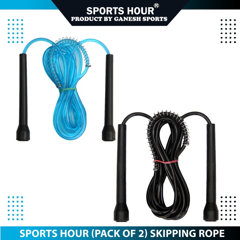 Sportshour (Pack Of 2 Pcs) Freestyle Skipping Rope(Blue, Black, Length: 274 Inch)