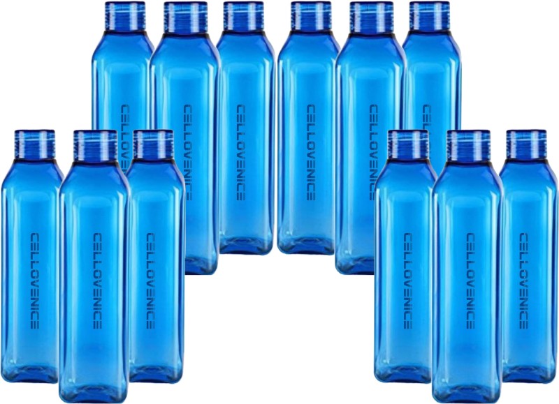 Cello Exclusive Edition Plastic Water Bottle 1000 Ml Bottle(Pack Of 12, Blue, Pet)