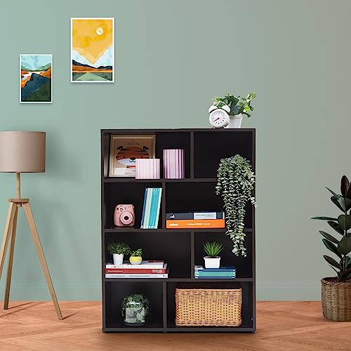 Green Soul Sequoia Mini Book Shelf/Stand/Rack With 4 Shelves|3-Year Limited Warranty | Black Ash Color | Perfect For Your Living Room, Office, Or Study | Installation Provided | Engineered Wood