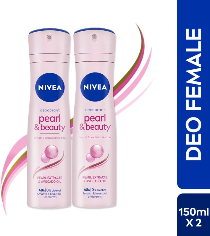 Nivea Deodorant Deo Pearl And Beauty Body Spray – For Women(300 Ml, Pack Of 2)
