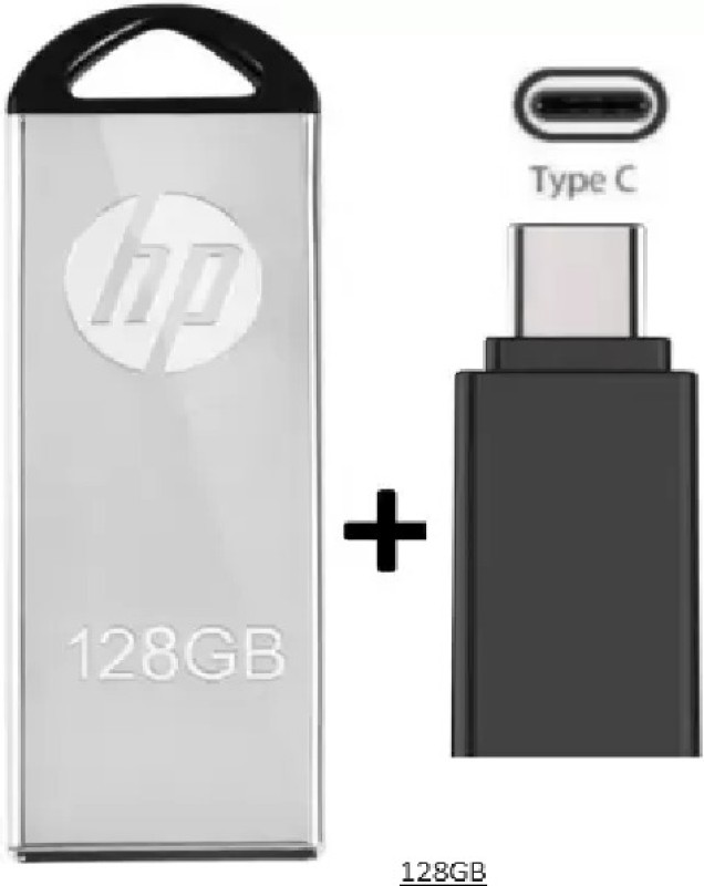 Hp V220W 128 Gb Pen Drive(Silver, Black)