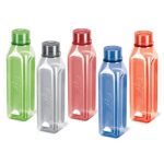 Milton Prime Pack Of 5 Water Bottles, 1 Litre Each, Reusable Plastic Fridge Bottle Set, Bpa Free And Leak Proof Bottles For Travel, Work, Assorted