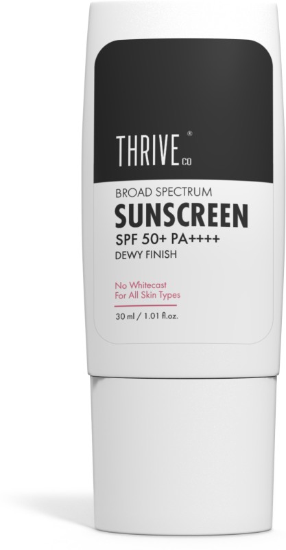 Thriveco Sunscreen – Spf 50 Pa++++ Broad Spectrum Sunscreen Spf 50+ Pa++++ For Dewy Finish And No Whitecast(30 Ml)