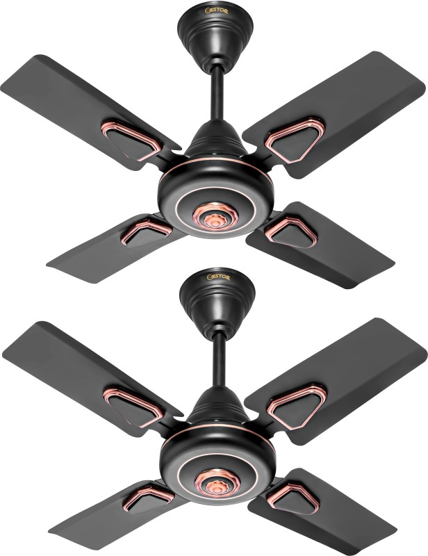 Gestor Amazy Ultra High Speed 24 Inch Decorative 600 Mm 4 Blade Ceiling Fan(Anti Dust | Smoked Brown | Pack Of 2)