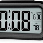Cbk Digital Alarm Clock Table Clock For Students, Home, Office, Corporate With Automatic Sensor, Date & Temperature (Black Digital)