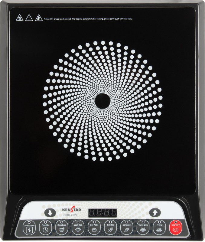 Kenstar 2000 W Induction Cooktop Push Button(Black, Ignis 2000 W)