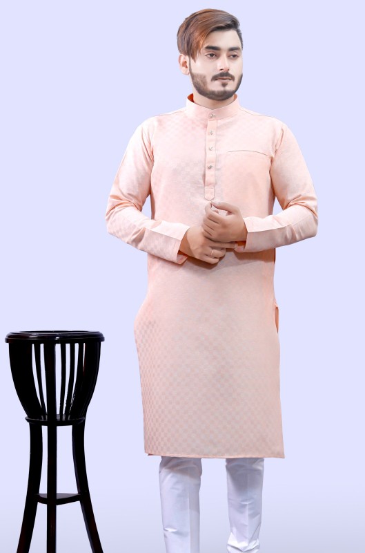 Tibra Collection Men Solid Straight Kurta(Beige)