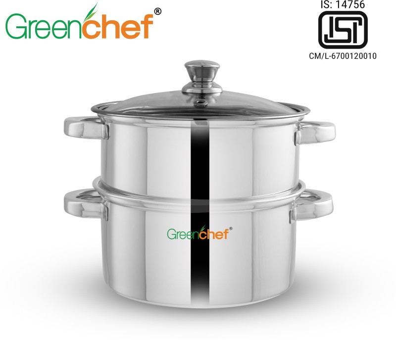 Greenchef Eco Double Tier Stainless Steel Steamer(2.2 L)