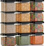 Saraza Plastic Grocery Container  – 550 Ml(Pack Of 12, Black)