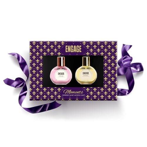 Engage Gift Set – Moments Luxury Perfume Gifts For Women, 100Ml, Long Lasting Smell Women Perfume, Best Birthday,Anniversary Gifts By Itc, Eau De Parfum For Girls,Travel Sized Perfume Combo, 50Ml X 2