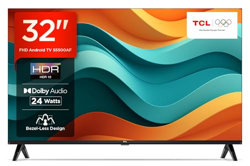 Tcl 79.97 Cm (32 Inches) Metallic Bezel-Less S Series Fhd Smart Android Led Tv 32S5500Af (Black)