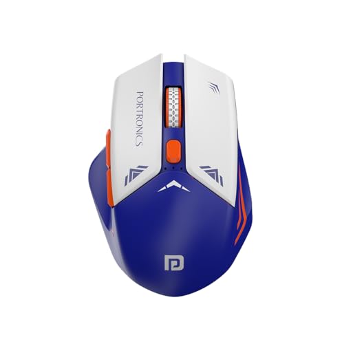 Portronics Vader Pro Wireless Gaming Mouse With 2.4 Ghz Receiver, 6 Buttons, Thumb Support, High-Precision Tracking, Ergonomic Comfort, Adjustable Optical Dpi For Laptop, Pc, Mac (Indigo Blue)