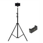 Tygot Lightweight & Portable Portable 7 Feet (84 Inch) Long Tripod Stand With Adjustable Mobile Clip Holder For All Mobiles & Cameras (Black)