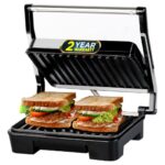 Ibell Sm1515 Sandwich Maker With Floating Hinges, 1000Watt, Panini/Grill/Toast (Black)