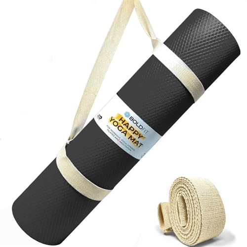 Boldfit Yoga Mats For Women Yoga Mat For Men Exercise Mat For Home Workout Yoga Mat For Women Gym Mat Anti Slip Yoga Mat Workout Mat Yoga Mat For Kids Yoga Mate Gym Mats For Workout At Home -4Mm Black