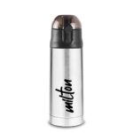 Milton New Crown 400 Thermosteel Hot Or Cold Water Bottle, 350 Ml, Silver