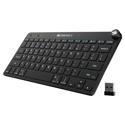 Zebronics Keypad X1 Wireless Bluetooth Keyboard, Scissor Switches, 2.4Ghz & Dual Bt For (Mac | Android | Windows), Volume/Media Control Knob, Integrated Multimedia Keys