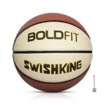 Boldfit Rubber Basketball Size 7 Professional Basket Ball For Indoor-Outdoor Training Basketball For Players With Free-Air Needle Best Basketball Match Ball For Kids, Men Swish King No 7, Brown