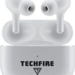 Techfire Boombuds Tws Earbuds With 100 Hrs Playtime,(50Ms Low Latency), Bluetooth V5.3 Bluetooth(White, True Wireless)